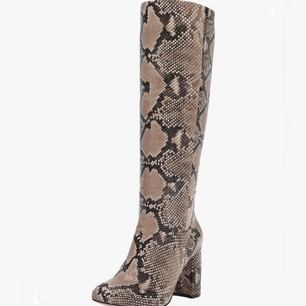 Knee high snake skin boots